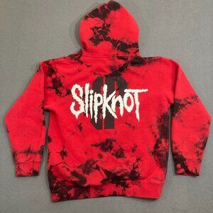 Brooklyn Projects Slipknot Tie Dye‎ Hoodie Men's Small Red Pullover Made in USA